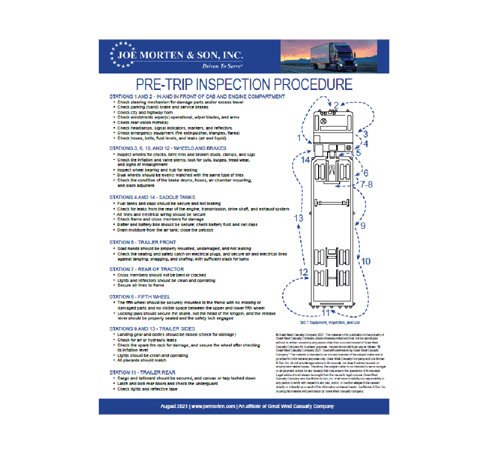 Pre trip inspection guide