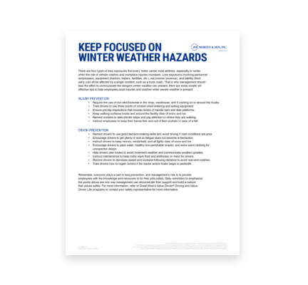 Winter weather hazards guide
